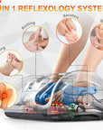 Siyaco Foot Massage Machine w/ Heat | 5-in-1 Reflexology System- Kneading Rolling Shiatsu Scraping for Calf-Leg