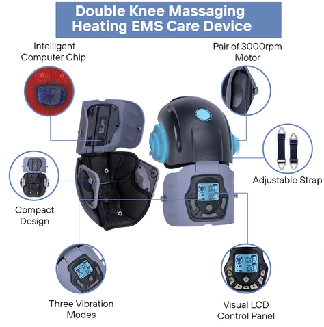 The Double Knee Massaging Heating EMS Care Device