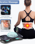 SIYACO Multifunctional Electric Lumbar Traction Massager - Heat Function for Muscle Relaxation, Ergonomic Design Lumbar Traction Device - Black