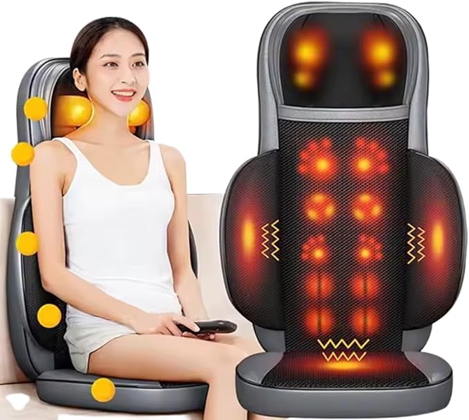 SIYACO Full Body Shiatsu Massage Chair – 3D Kneading Massage Cushion with Red Light Therapy &amp; Heat, Back Pain Relief Seat for Home, Office Chair &amp; Car Seat