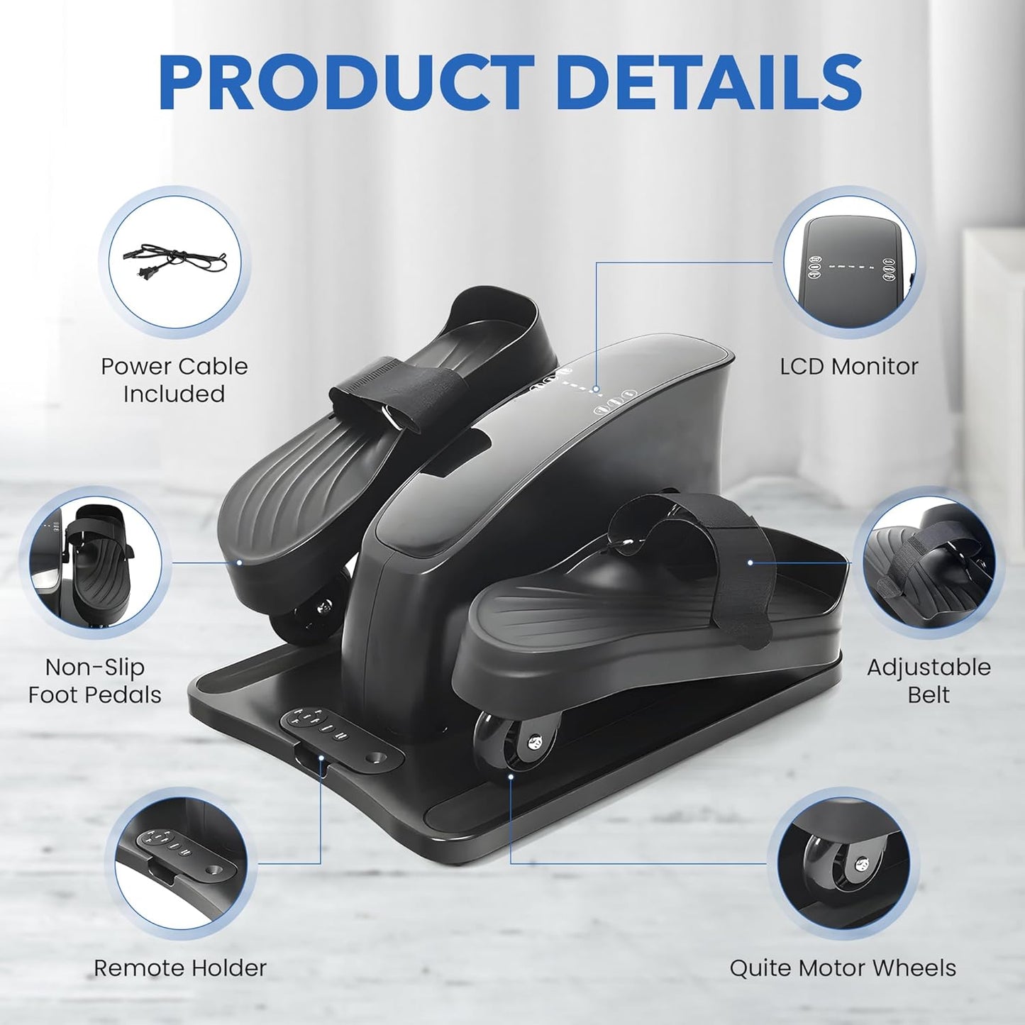 Mini Under-Desk Pedal Exercise Bike & Elliptical Machine | Home Fitness Equipment for Seniors