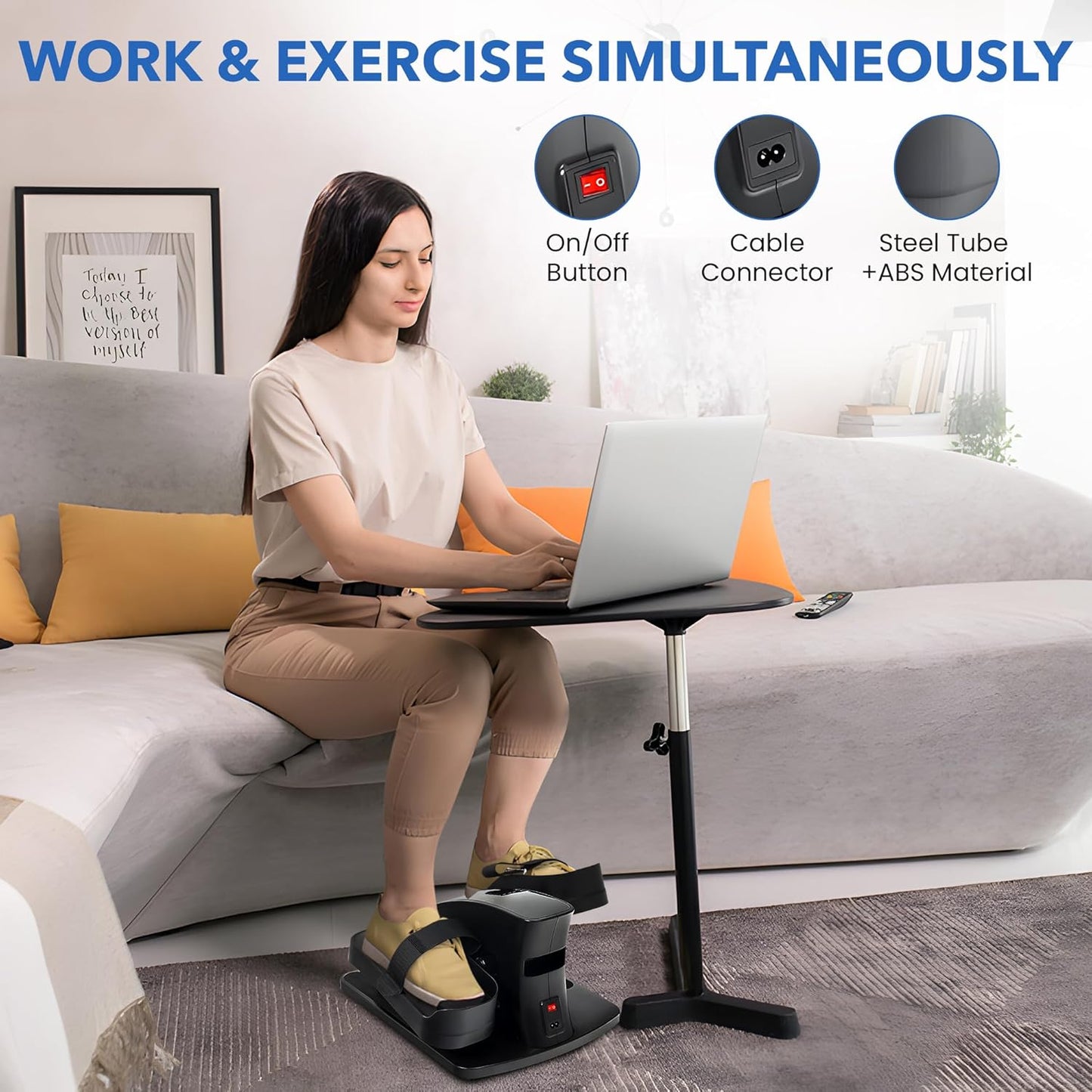 Mini Under-Desk Pedal Exercise Bike & Elliptical Machine | Home Fitness Equipment for Seniors