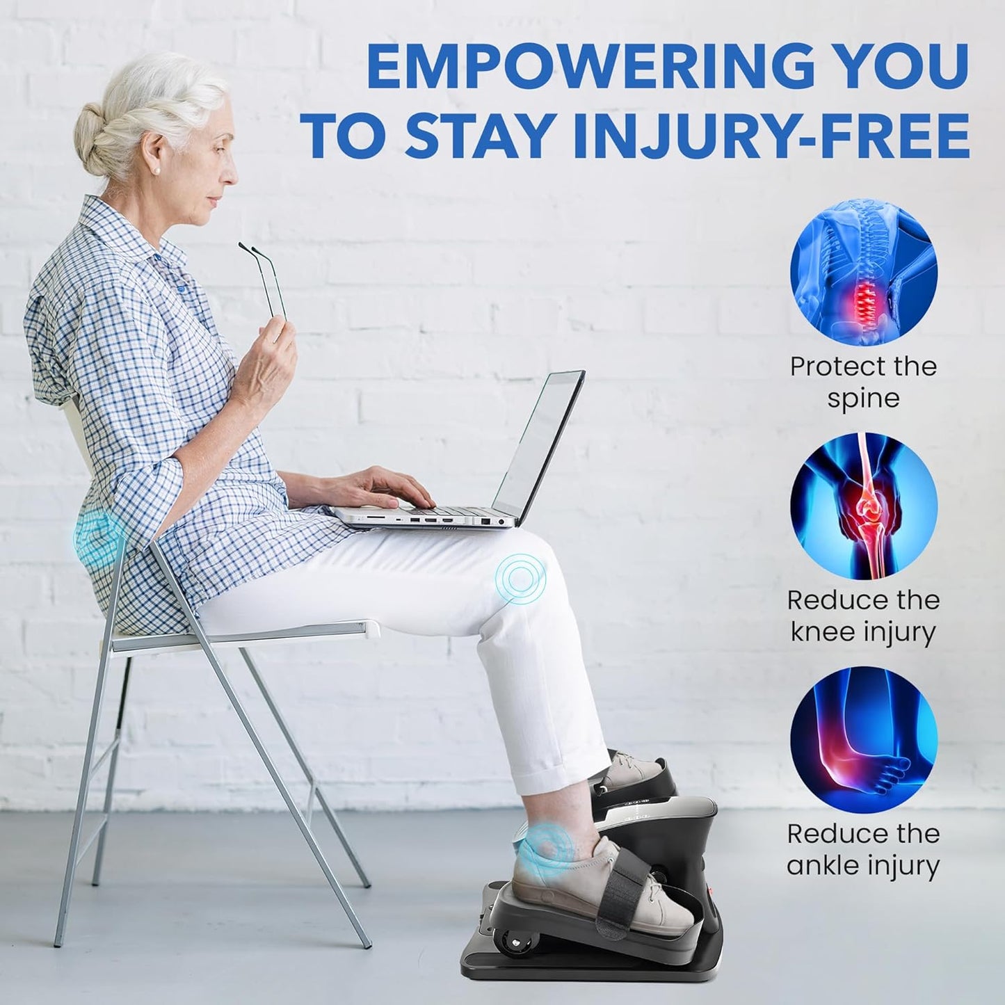 Mini Under-Desk Pedal Exercise Bike & Elliptical Machine | Home Fitness Equipment for Seniors