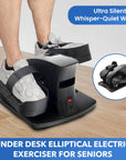 SIYACO Under Desk Elliptical Machine - Elliptical Electric Exerciser for Seniors, Quiet & Portable Elliptical Trainer, Seated Pedal Exerciser with Remote Control & 12 Adjustable Speeds - Black