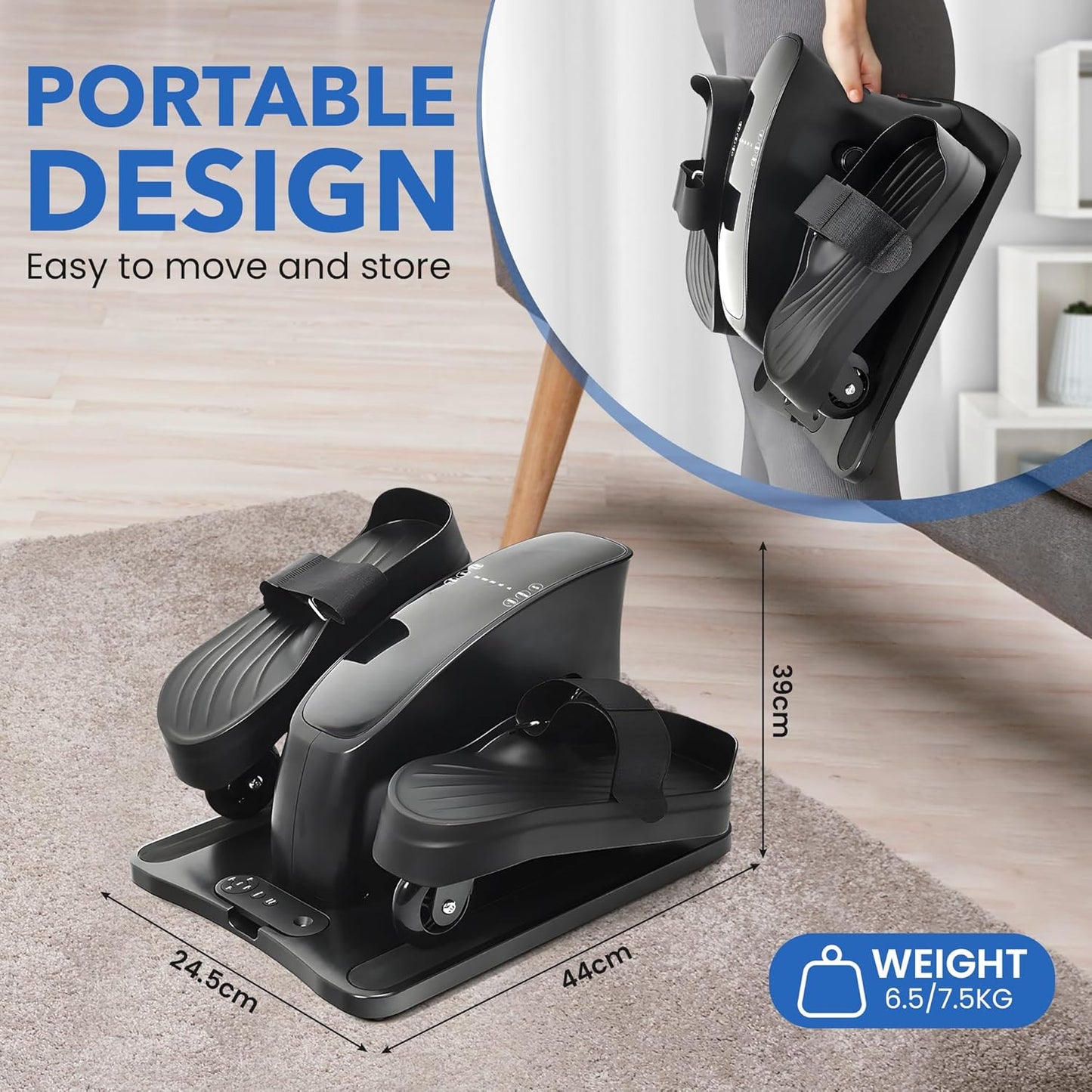 Mini Under-Desk Pedal Exercise Bike & Elliptical Machine | Home Fitness Equipment for Seniors