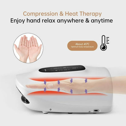Smart Heated Hand Massager – 2025 Wireless Finger & Joint Therapy with Heat & Compression for Pain Relief & Relaxation