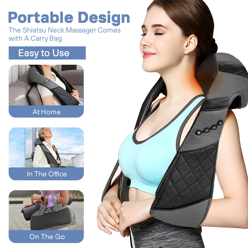 Portable Design Shiatsu Kneading Neck Massager - Siyaco